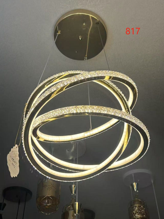 Luxury Modern Crystal LED Ring Chandelier – Model 817