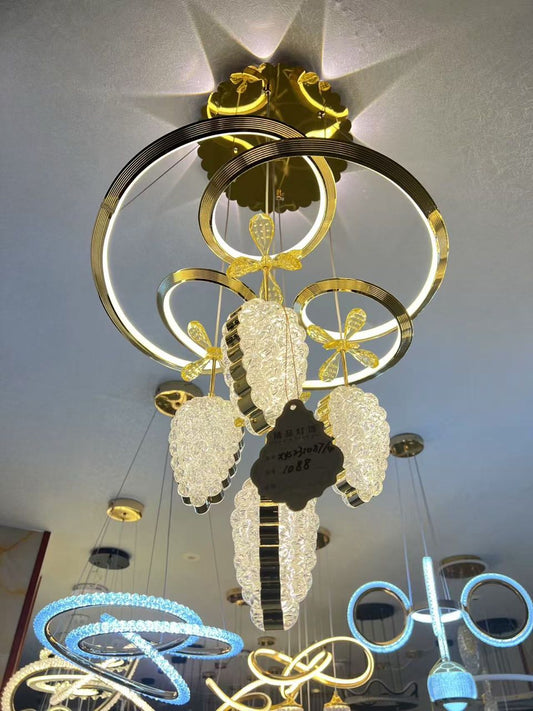 Gold LED Crystal Grape Chandelier – Model X05-21087/1