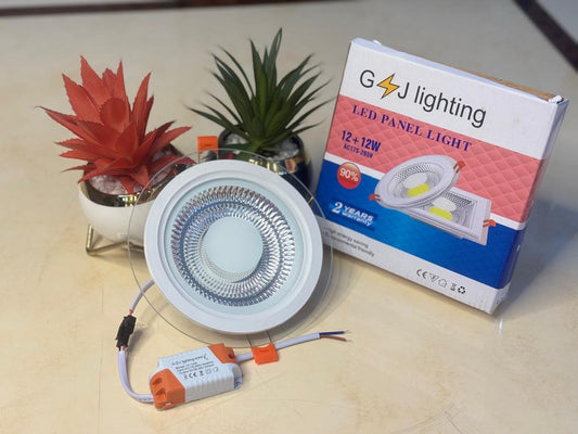 GZ Lighting 12+12W LED Panel Light – High Efficiency & Long-Lasting